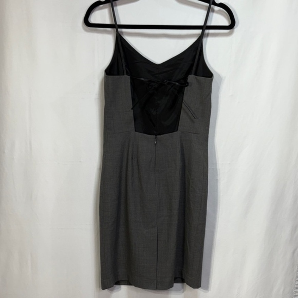 🪥 nwt 2000s vintage GAP Gray wool blend  Backless with leather straps dress: